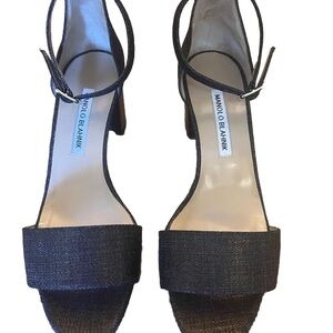 Manolo Blahnik Dark Gray Heeled Sandals